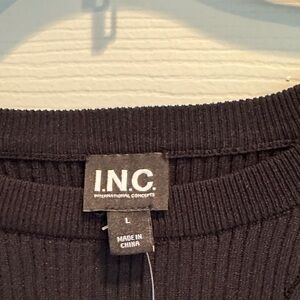 INC International Concepts Ribbed Black Sweater
